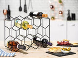 CARLA HOME 14 Bottle Freestanding Modern Metal Countertop Wine Rack Countertop LSB-36083