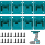 8 Pcs Holder Tools Wall Compatible with Makita 18V, Blue Cyan, Mounted Der Perceuse for Makita V1237-MS-626-275
