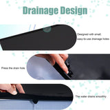 Waterproof Silicone Under Sink Mat Black Flexible Cabinet Liner with Drainage Hole, 34 x 22in V1237-ZY-522-0078