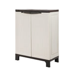 Gardeon Outdoor Storage Cabinet Box 92cm Lockable Cupboard Sheds Adjustable Rattan Beige OSC-CABI-L2F