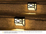 Solar Lights Outdoor, Decorative LED Solar Fence Lights Waterproof, Solar Deck Lights for Deck, V1192-AZ-W-12915