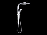 WELS 10" Rain Shower Head Set Square Dual Heads High Pressure with Handheld in Chrome V63-848011
