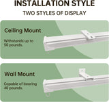 Ceiling Curtain Tracks 9FT,Curtain Track Wall Mount,Ceiling Mounted Sliding Door Curtains Rails V1258-DP02-C-2728