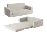 Artiss 2-in-1 Sofa Foam Couch with Side Pocket Light Grey SBED-M-FLOOR-KIDS-GY