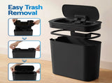 Devanti Automatic Trash Bin 2PCS with Lid 11L Motion Sensor Kitchen Bin Touchless Garbage Can Modern SB-F-11L-BKX2