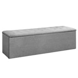 Artiss Storage Ottoman Blanket Box 140cm Linen Grey OTM-L140-GY-AB