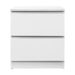 Artiss Bedside Table 2 Drawers - PEPE White FURNI-E-PURE-WH