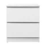 Artiss Bedside Table 2 Drawers - PEPE White FURNI-E-PURE-WH