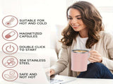 Self-Stirring Coffee Mug Automatic Stir Mug LED Temperature Mug Rechargeable - Beige - Size 380ML V1106-DSZ-001-001-BEG-380ML