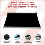 4.0m x 3.0m Retractable Folding Arm Awning Heavy Duty Full Cassette Motorised V63-842601