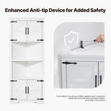 VEVOR 68" Corner Storage Cabinet with 4 Wooden Doors & Adjustable Shelves White V952-SJSNJSNJGD684LBBOV0