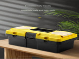 17-inch Yellow and Black Heavy Duty Plastic Toolbox - PP Material with ABS Latches - Lockable, Large V888-ELOSUNG50970
