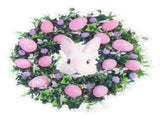 Easter Bunny Wreath Hanging Artificialative Easter Wreath with Eggs for Spring Front Door Home V1294-YM0901-241111HL03-3