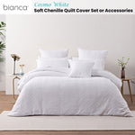 Bianca Cosmo White Soft Chenille Geometric Quilt Cover Set Double V442-BCA-QUILTCS-COSMO-WHITE-DS