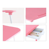 SOGA 2X Pink Portable Bed Table Adjustable Foldable Bed Sofa Study Table Laptop Mini Desk with BEDTABLEG44X2