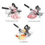 SOGA 2X Manual Frozen Meat Slicer Handle Meat Cutting Machine 18/10 Commercial Grade Stainless Steel MEATSLICERMANUALX2