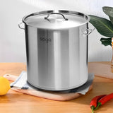 SOGA 21L Stainless Steel Stock Pot with One Steamer Rack Insert Stockpot Tray STOCKPOT30CM-1XRACK28CM