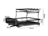 TOQUE Detachable Dish Drying Rack Cutlery Black KT0152-BK_NZ