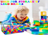 8 Packs 8 Colors Large Toy Bags, Reusable Clear PVC Board Game, Toy Organizers and V1259-DP01-F-91