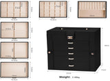 CARLA HOME 6-Layer Large Jewelry Box for Women withDrawers, Mirror, Lock, Necklace Hooks & Side V178-36225