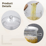Glass Cooking Pot, Glass Simmering Pot for Stove, 1.9L Heat-proof Glass Cooking Pot with Lid, High V1370-AZ4-16644