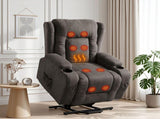 Artiss Recliner Chair Lift Assist Heated Massage Chair Velvet Rukwa RECLINER-A5-VEL-GY-AB