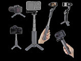 Portable Sport Camera Holder Stand Selfie Stick Mini Tripod for DJI OSMO Action Silver Grey V1263-JX-1280