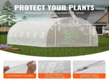 Walk-in Tunnel Greenhouse, 19.4x9.7x6.5 ft Hoop House Greenhouse Tunnel, Plant Hot House with V952-SDXWS20X10X78IHE2V0