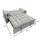 Sarantino Quincy 2-Seater Velvet Sofa Bed in Light Grey with Wooden Frame & Tufted Design SOFA-7006-VEL-LGY