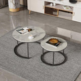 Interior Ave - Executive Stone Nested Coffee Table Set - White & White V355-IA-CT3-MMB