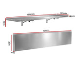 Cefito Commercial Stainless Steel Wall Shelf Kitchen Storage Rack 1200x300mm SSW-30120-FOLD-SL