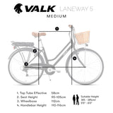 Valk Laneway 5 Vintage Electric Bike, Torque Sensor equipped eBike, Medium, Black V219-BIKEVBVA1BKA