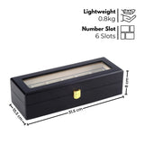 GOMINIMO 6 Slot Watch Display Box Black Wood V227-3720101022990