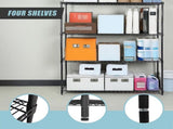 Modular Wire Storage 150x35cm Steel Shelving Black With Fixed Legs For Garage Warehouse Or Kitchen V63-841381