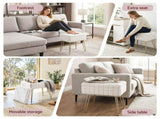 Artiss Storage Ottoman Vanity Foot Stool White FS-D-TED01-WH