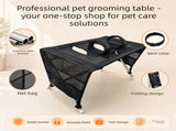 Portable Foldable Pet Grooming Table with Mesh Base and Adjustable Restraint Loop - Ergonomic V888-ELOSUNG57334