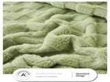 200*230CM Light Pink Ultra-Soft Waffle Textured Plush Fleece Blanket - Large Cozy All-Season Throw V888-ELOSUNG32605