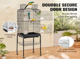Large Bird Cage, 62 in, Open Top Parakeet Cage with Rolling Stand, Steel Bird Flight Cage with V952-ZMSDXNLL18W1DWI2NV0