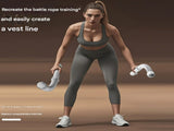 Black Heavy Cordless Battle Rope - Portable Weighted Fitness Rope for Home Gym Strength & Cardio V888-ELOSUNG33863