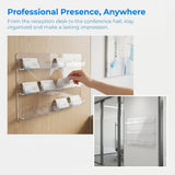 Wall Mounted Clear Acrylic Business Card Holder with Multi-Pocket Organizer Design for Office and V1366-AZ2-W-20406