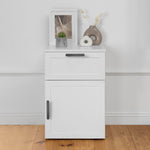 PORTO BEDSIDE TABLE - WHITE - HAMPTONS - OVAL BLACK V164-ECS13WHB05B