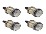6 Pcs Lamp Holder Metal E26 E27 Screw Retro Lighting Base Accessories with Ground Aluminum ShellBlue V1294-YM0714-3119210198012