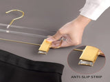 10 Pack Acrylic Pants Hangers, Adjustable Non Slip Clips with Gold Hooks for Closet, Clear Gold V1188-MS-721-008