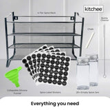 4 Tier Metal Spice Rack 28 Glass Jars - Kitchen Pantry Herb Storage Organiser V238-SUPDZ-40811788927056
