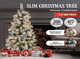 Christabelle 4.5ft - Snowy Slimline Christmas Tree with LED Lights 112_HZSS45