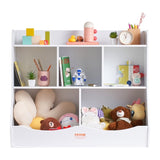 VEVOR Wood Kid Storage Cubby, Toy Storage Organizer with Bookshelf, 5-Cubby Wood Toy Storage V952-ETCWG9848140XOTT5V0