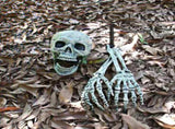 Halloween Glowing Skeleton Head Hands Arms Stakes Luminous Outdoor Decor for Lawn Garden Yard V1294-YM0716-10351200