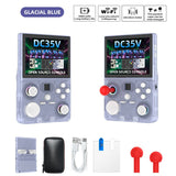 DC35V Retro Handheld Game Console, 3.5Inch IPS Screen Open Source Linux Systemglacial blue V1300-DC35V-GLACIAL-BLUE