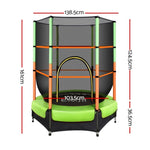 Everfit 4.5FT Trampoline for Kids Trampoline w/ Enclosure Safety Net Rebounder Gift Green TRAMPO-C-MINI45-GN