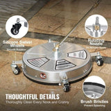 18" Pressure Washer Surface Cleaner w/ Wheels, Stainless Steel Concrete Cleaner 4000 Max PSI , 1/4" V952-GYQXJBMQJQBXWXXFTV0